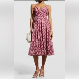 SACHIN & BABI Pink Patterned Midi Dress size 4